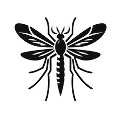 Mosquito hawk insects icon of silhouette black shape isolated on white background