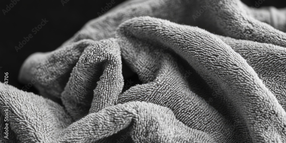 Poster a close-up shot of a blanket in monochrome tones