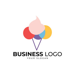 Creative Ice Cream Business vector Logo – Modern and Colorful Branding Design for Dessert Shops, Cafes, and Sweet Treat Businesses