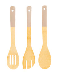 Kitchen utensils.Kitchen tools set isolated on white background. Banner design.Home kitchen utensils.Food preparation tools.Spatulas, meat tongs and spoons.