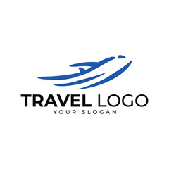Modern Travel Logo Vector with Airplane Symbol