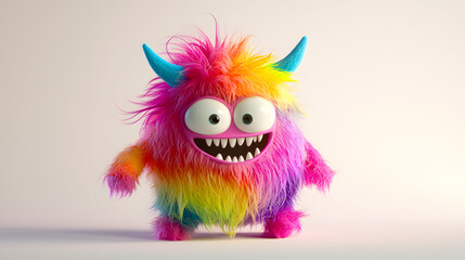 Fototapeta premium A colorful monster with a big smile on its face