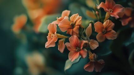 A cluster of bright orange flowers captured in detail