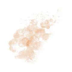 Abstract watercolor orange color splashes on transparent background in watercolor technique for postcards, websites, invitations, flyers, packaging products, patterns, any composition.