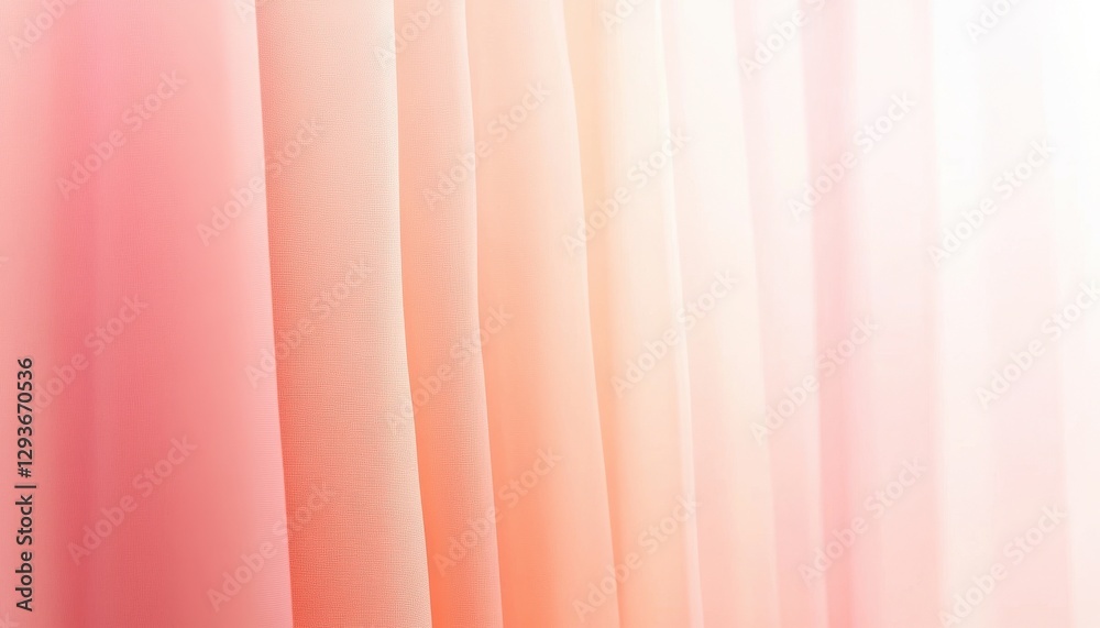 Poster soft pink and orange sheer curtains with light streaming through