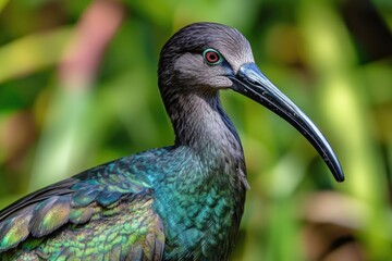 Obraz premium A close-up view of a bird's distinctive feature, its long beak, can be used in nature or wildlife photography contexts