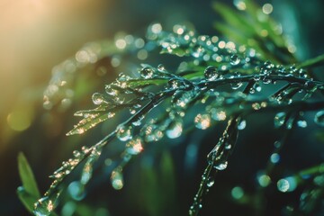Close-up of a plant with water droplets, great for nature or still life photography