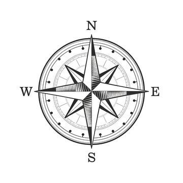Compass rose with intricate details, isolated on transparent background PNG