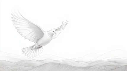 Fototapeta premium A white dove is flying in the sky