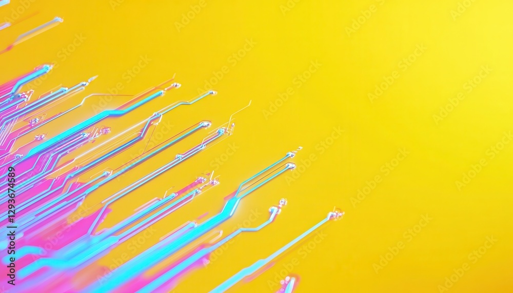 Poster vibrant abstract background with glowing lines and neon colors