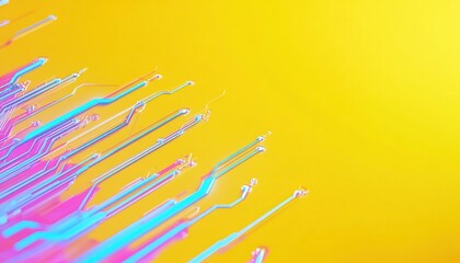 Vibrant Abstract Background with Glowing Lines and Neon Colors