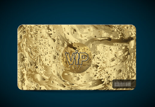 Elegant Gold VIP Membership Card Template with place for your logo