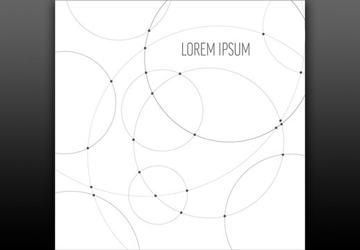 Geometric Line Art background with Circles, Dots and place for your content