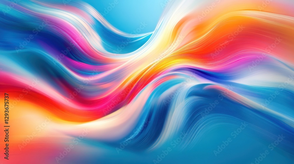 Poster Vibrant Abstract Waves: A Colorful and Dynamic Design