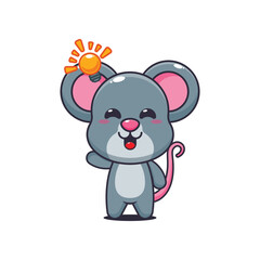Mouse cartoon vector illustration get an idea