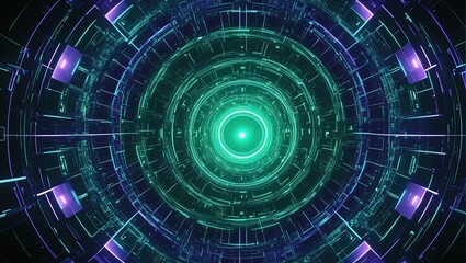 Obraz premium Quantum Light Grid – Abstract Fractal Realms Energy Pattern