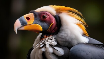 Majestic King Vulture Perched on Barren Tree in the Heart of the Savannah, Majestically Framed by Golden Sunlight and Bold Shadows, Capturing a Moment of Power and Grace.