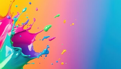 Obraz premium Vibrant paint splash explosion on a colorful background