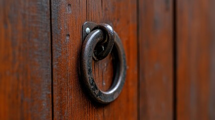 A horseshoe on the door as a symbol of good luck. 