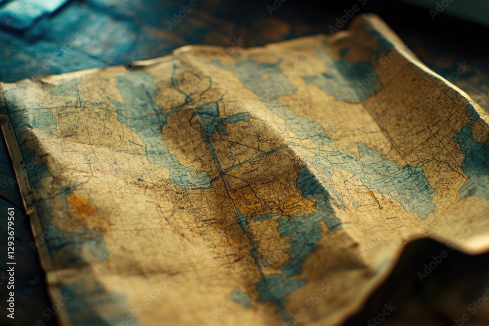 Poster a map printed on a piece of paper