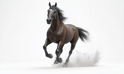 Obraz premium Running horse in dynamic pose showcasing strength and grace