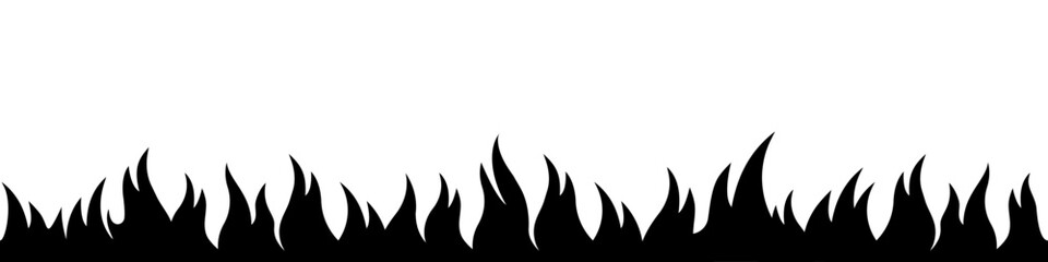 fire silhouette vector. Fire boarder.