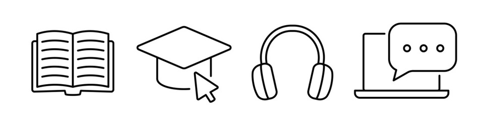 Online education icon. webinar icons.