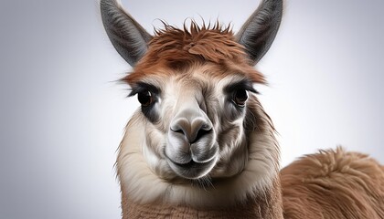 Isolated Lama Amidst Deserted Mountainside, Majestically Gazing at the Sunset, Basking in the Rich Amber Light of Twilight, Evoking a Sense of Peace and Tranquility.