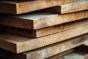 A pile of wooden planks stacked on top, suitable for construction or DIY projects
