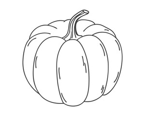 Hand-drawn pumpkin line art. Perfect for Halloween designs, packaging, prints, and digital projects.