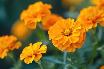 Fototapeta premium A close-up shot of a bunch of bright yellow flowers, perfect for decorating or illustration