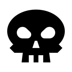 Minimalist Skull Face Character Solid Icon