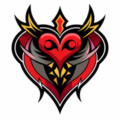 Fototapeta premium Stylish vector heart illustration, perfect for tattoos and design projects.