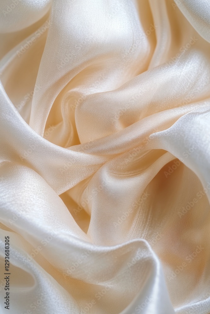 Poster Close-up shot of white fabric with intricate patterns and threads visible