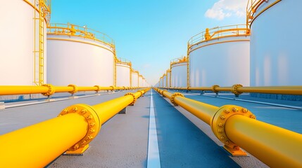 Overview of industrial storage tanks and pipelines oil facility infrastructure urban perspective energy management