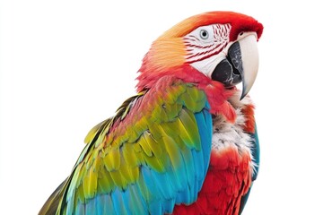 Fototapeta premium A vibrant parrot perched atop a tree branch, showcasing its bright plumage and charming personality
