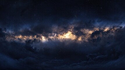 Fototapeta premium Cosmic Night Sky Cloudscape, Dramatic Starry Background, Suitable for Space Exploration Posters