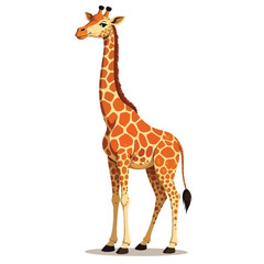 Fototapeta premium Watercolor Giraffe flat style vector art on a white background