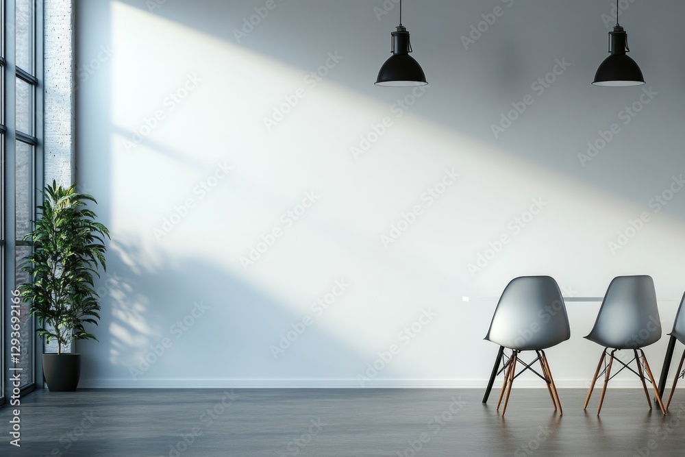 Poster three chairs and a table in a cozy living room setting