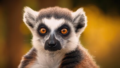 Obraz premium Striking CloseUp of a RingTailed Lemur, Majestic Eyes Gazing with Intense Wisdom, Showcasing Stunning Fur Textures and Rich, Vibrant Coloration, Capturing the Elegance of Madagascars Enigmatic
