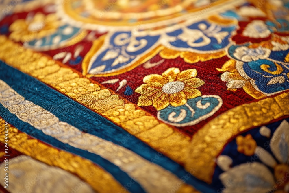 Aufkleber A vibrant piece of cloth displayed on a flat surface, perfect for highlighting textiles or adding a pop of color to designs