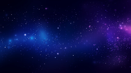 Fototapeta premium Fond texturé, paysage, effet galaxie, univers, cosmos. Couleurs bleu violet et noir, aurore boréale. Effet texture étoilé, brillant et flou. Conception et création graphique, bannière. 
