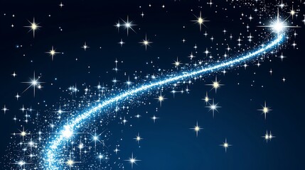 Fototapeta premium Sparkling Star Trail Across Night Sky