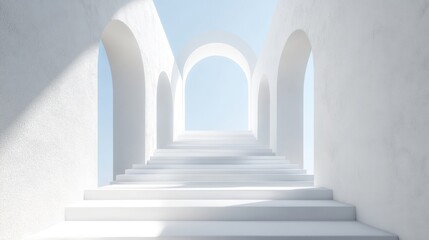 Fototapeta premium Architectural stairway leading to light