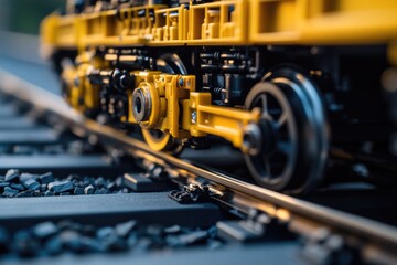 Fototapeta premium A close-up view of a train on a train track