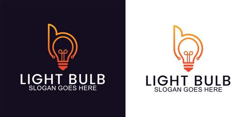 Fototapeta premium light bulb vector logo, Colorful light bulb design with symbol of technology, creativity, energy and light bulb shop
