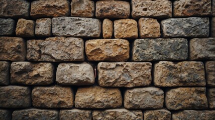Obraz premium old medieval stone wall texture in daylight. Background for banner, backdrop or texture