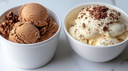 Ice cream next to hot chocolate and gingerbread cookies. 