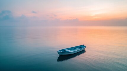 Fototapeta premium Tranquil sunrise over a calm lake, evoking peace and serenity. 