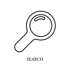 Icon a search, isolated against a clean background.